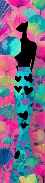 Free printable mermaid bookmark featuring bold mermaid with pink and blue